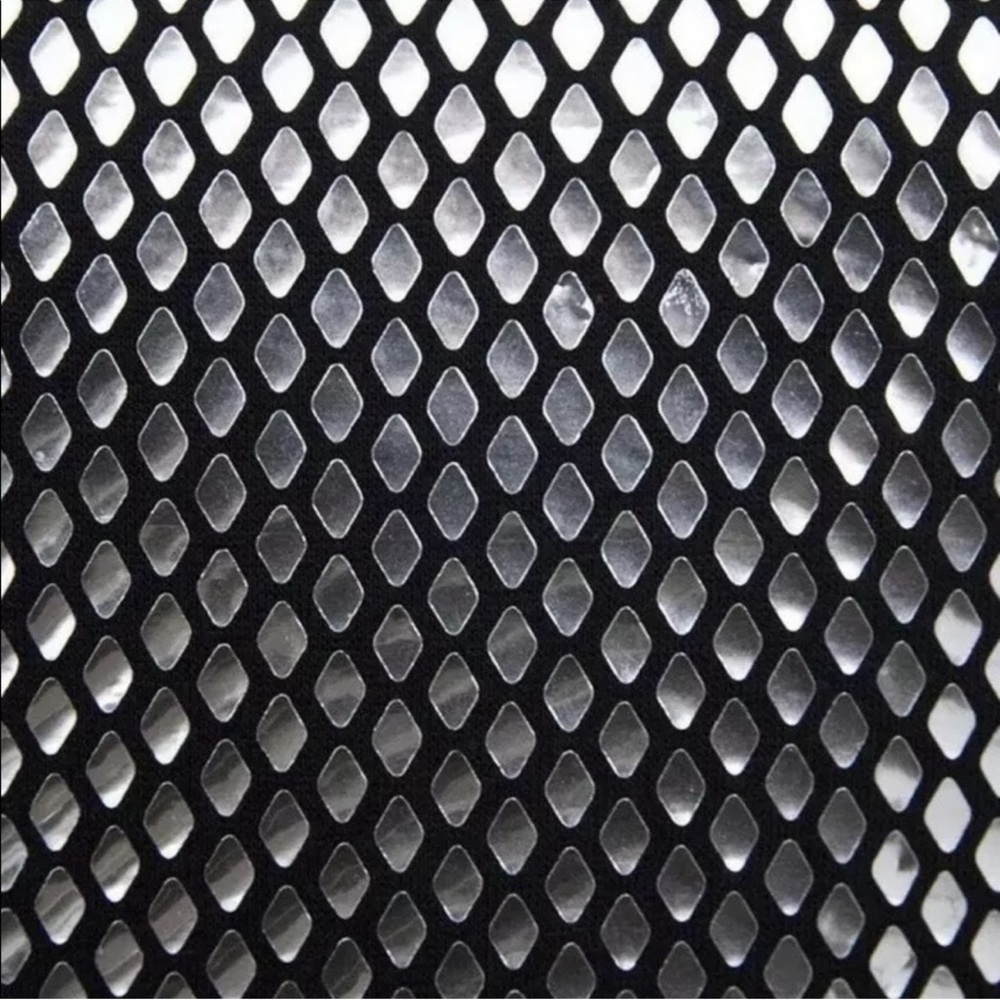 NWT Zara Woman Honeycomb Sweater Metallic Silver Shiny Black Top Size S Small - Picture 4 of 11